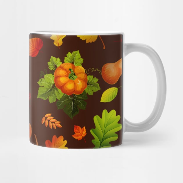 Autumn Leaves and Pumpkins Pattern by Cool and Awesome